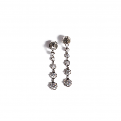 MIU MIU METAL PENDANT EARRINGS WITH CRYSTALS 5IO327